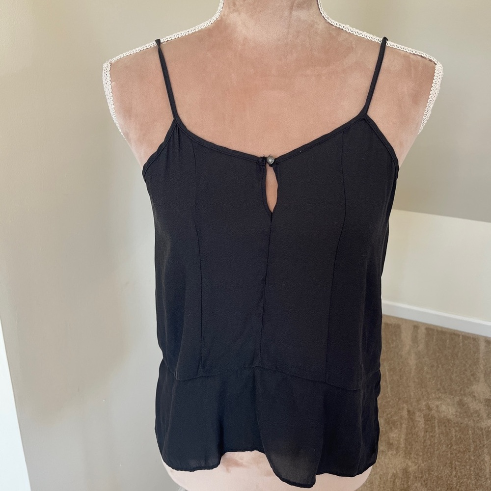 American Eagle Women’s Size XS Black Flowy Summer Spaghetti Strap Light Tank Top